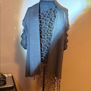 Allen B. By Allen Schwartz Charcoal Draped Cardigan size XL